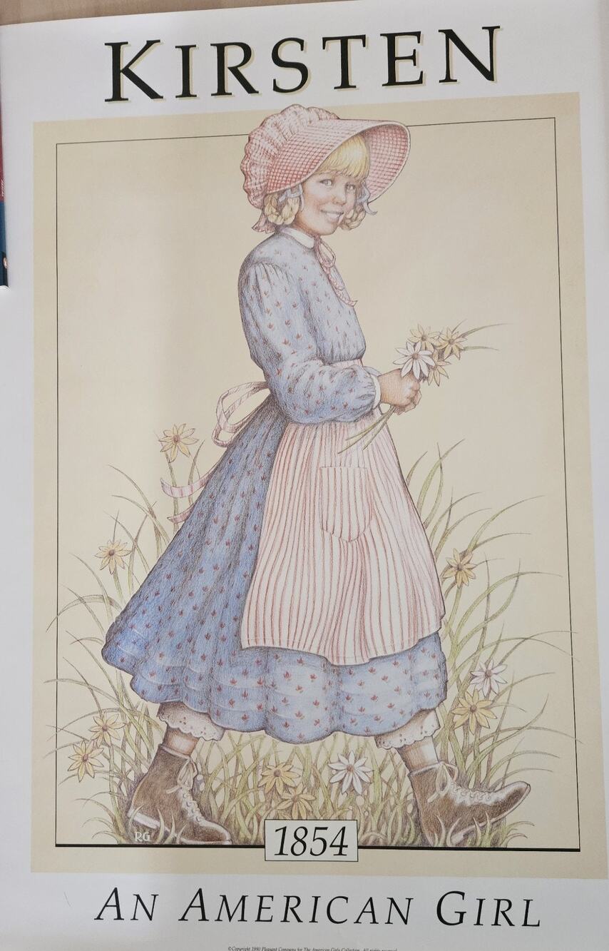 Vintage NOS NEW, American Girl KIRSTEN 18" x 24" Poster still in Tube.